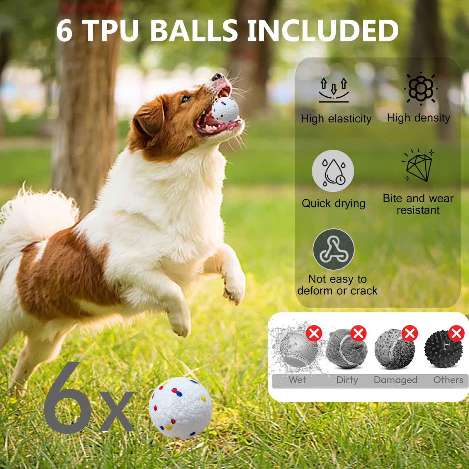 Lanzador compacto y recargable de Cuelab para perros pequeños y medianos.
