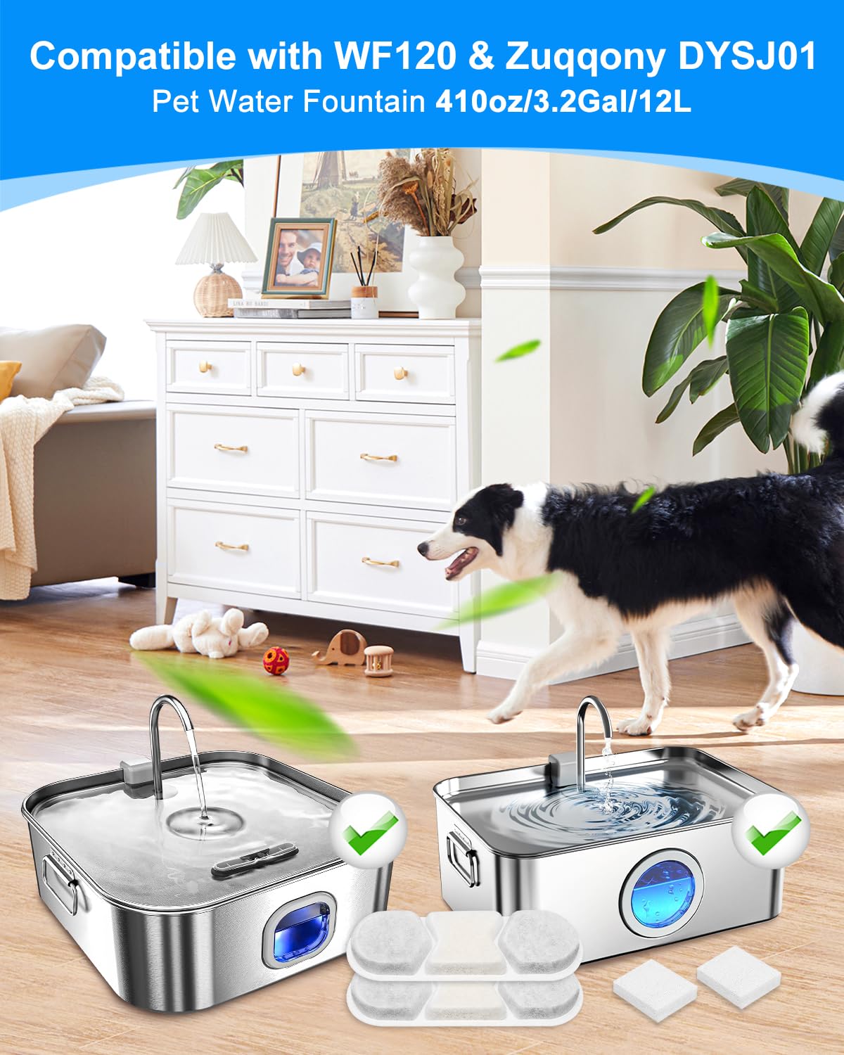 Cunina paquete de 16 filtros, flujo constante para varias mascotas