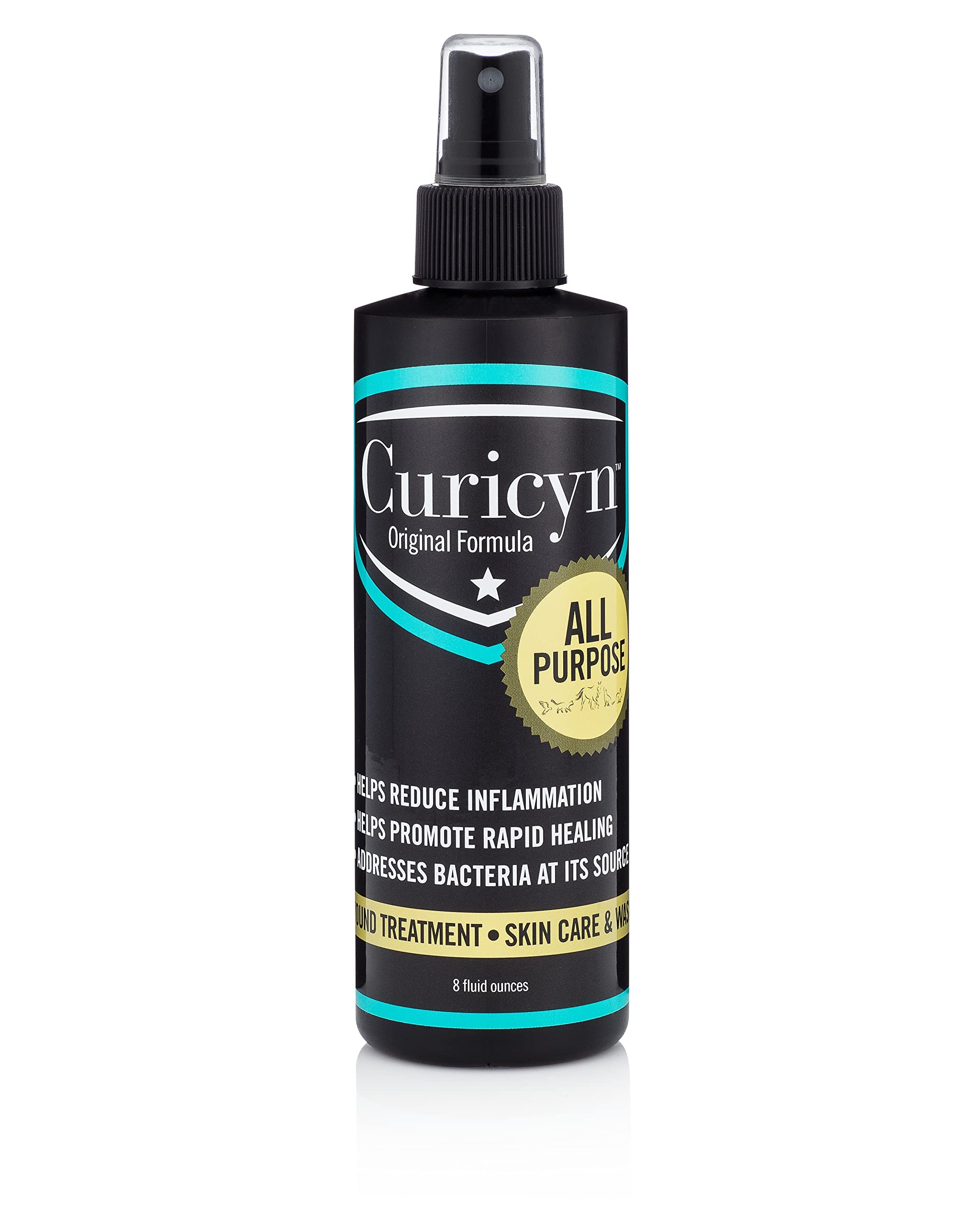 Curicyn: botella-aplicacion-facil para heridas de mascotas.