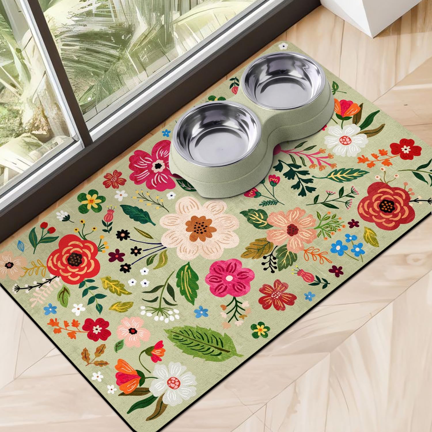 Alfombrilla absorbente Cuslnox con secado rápido para derrames de agua.