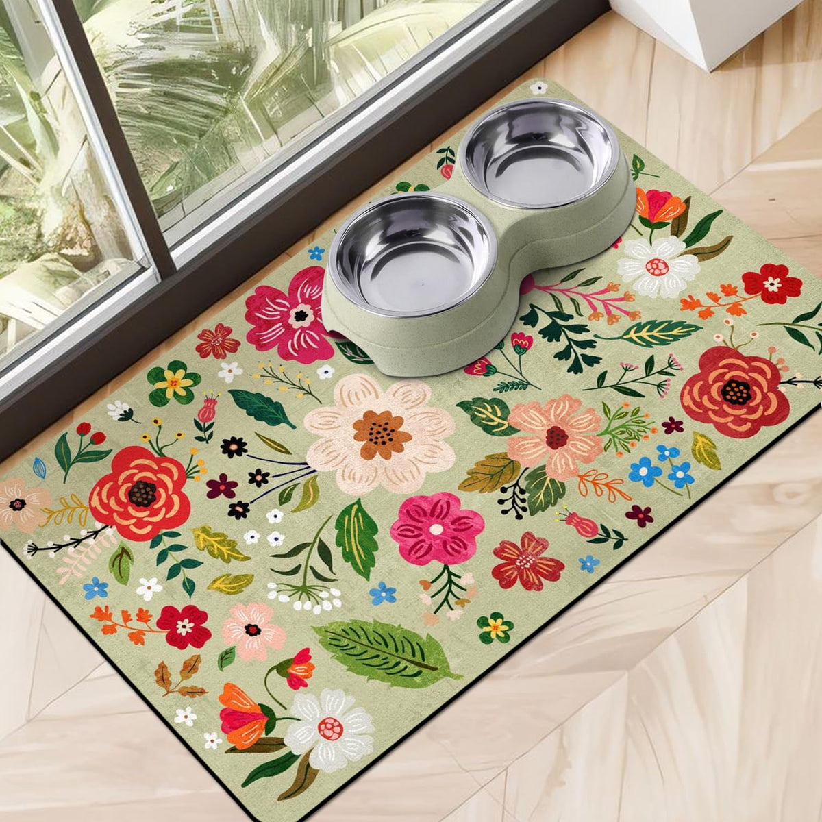 Alfombrilla absorbente Cuslnox con secado rápido para derrames de agua.