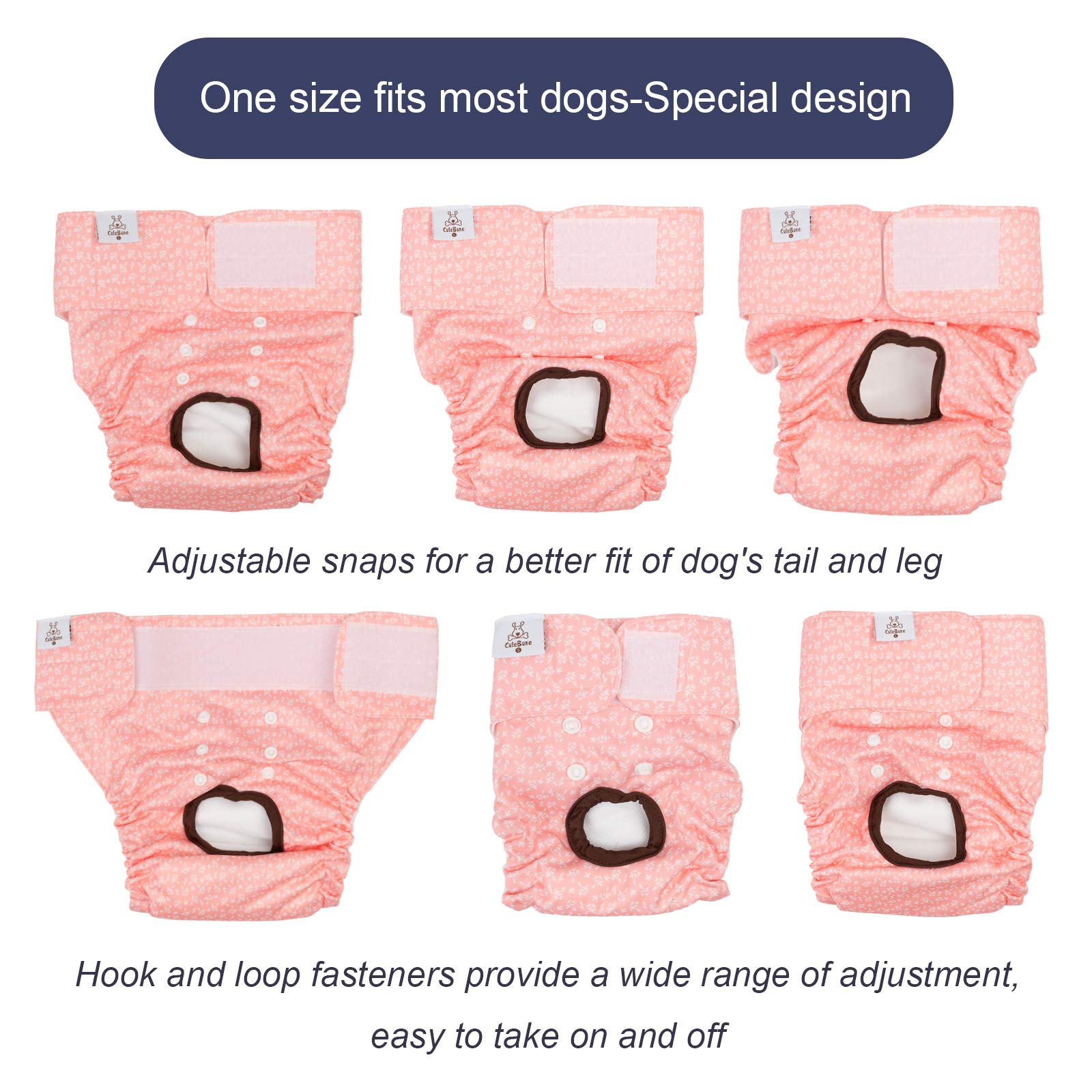 CuteBone panales para perra, ajuste ergonómico cómodo