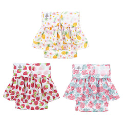 CuteBone pañales para perra con falda rosa, cómodo y reutilizable para celo.