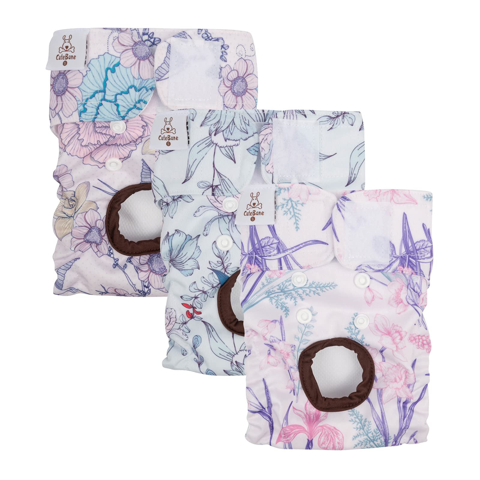 CuteBone pañales para perra con elásticos en las piernas para mejor ajuste.
