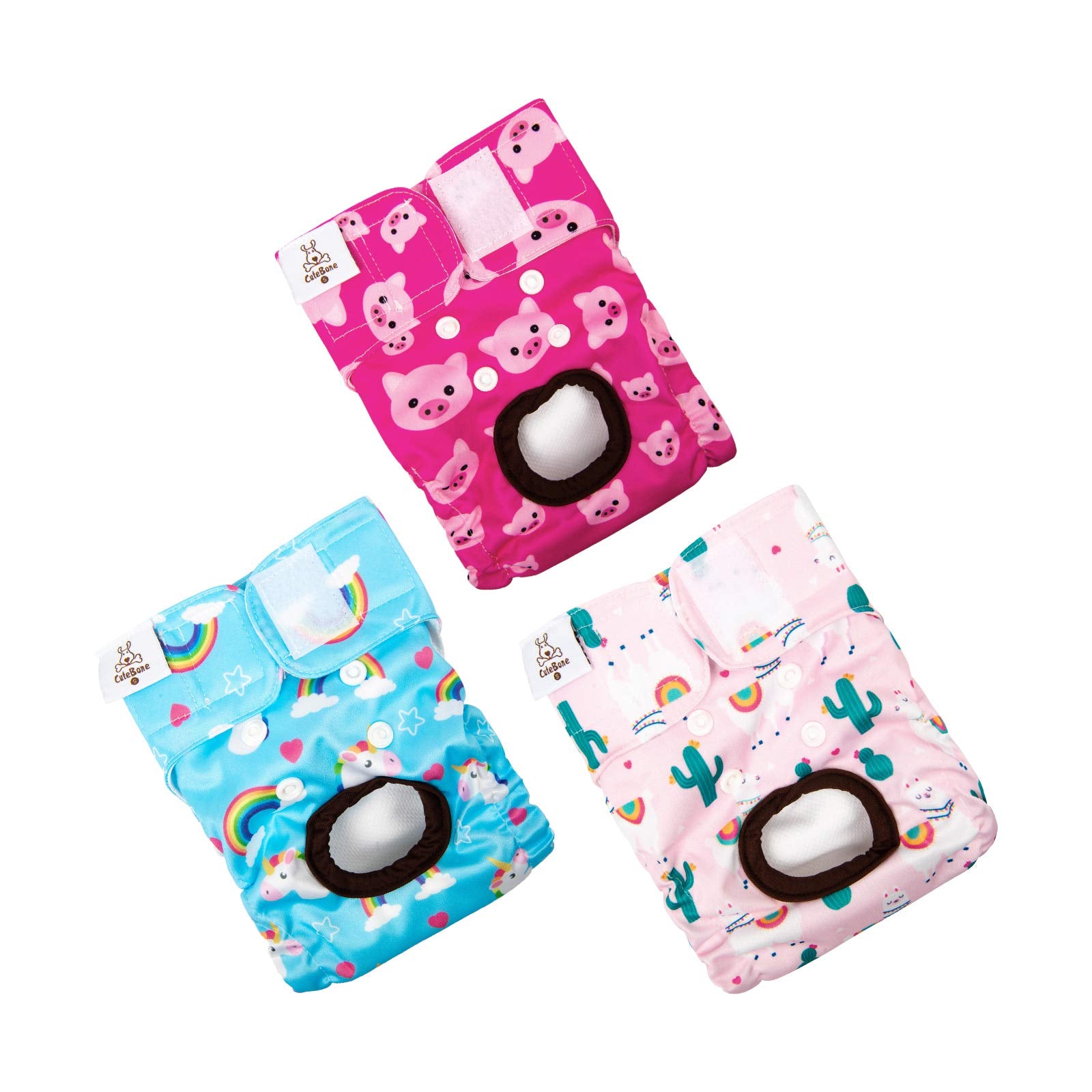 CuteBone pañales para perra hembra con forro interior suave, cómodo para paseos.