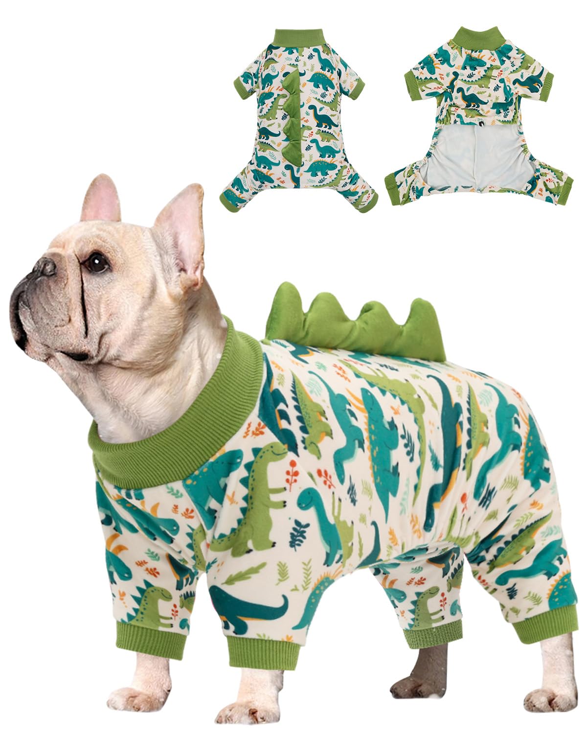 Pijama CuteBone Dinosaurio Cosplay con dorso para paseos con estilo.