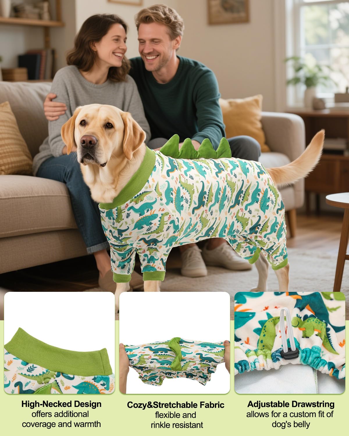 CuteBone Pijama perro licra terciopelo cristal, movilidad suave para uso diario.