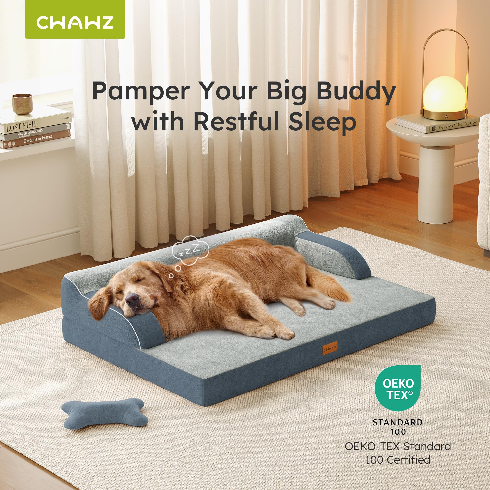 CWAWZ cama ortopédica XXL, detalle de espuma viscoelástica para confort