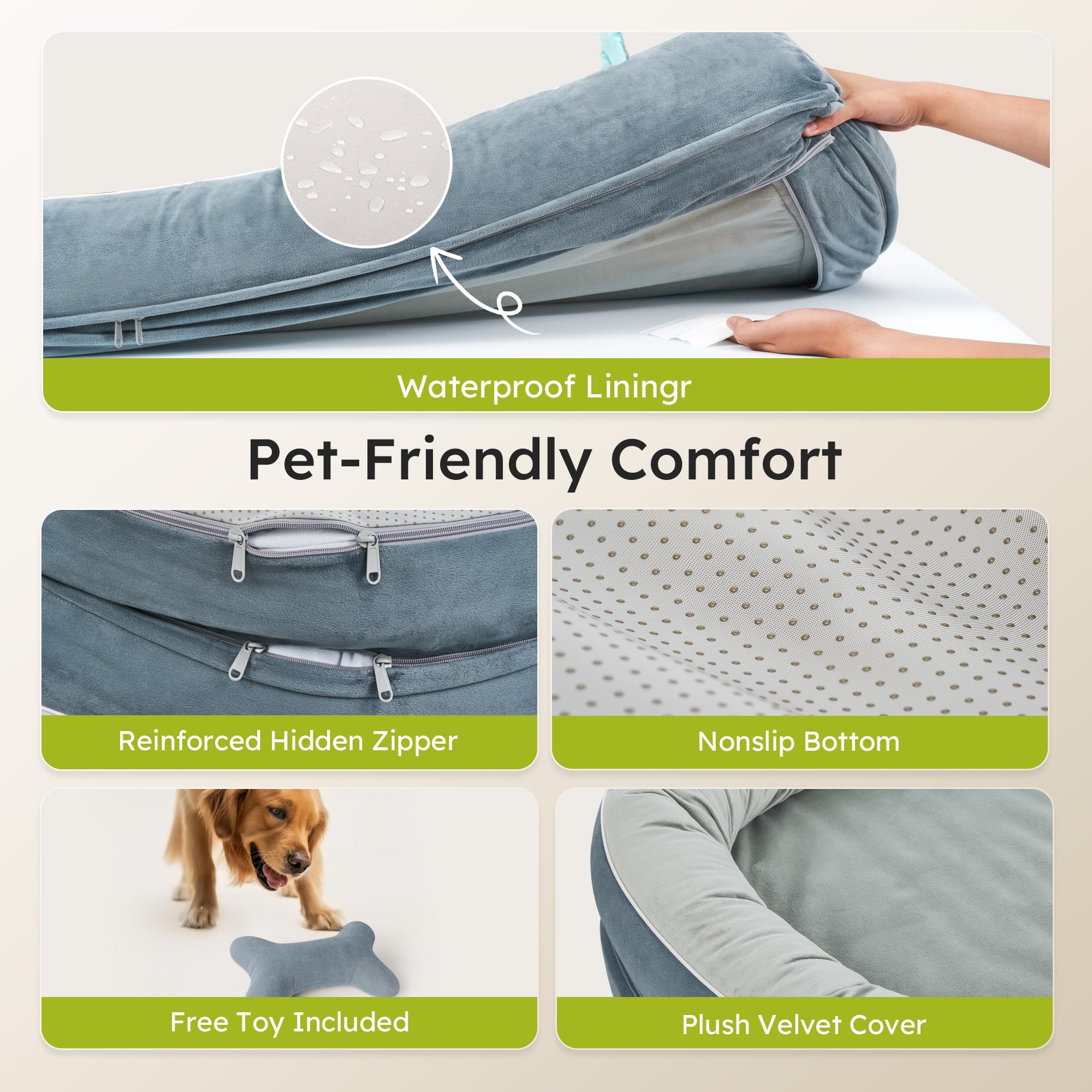 Cama CWAWZ con forro TPU impermeable para fácil limpieza