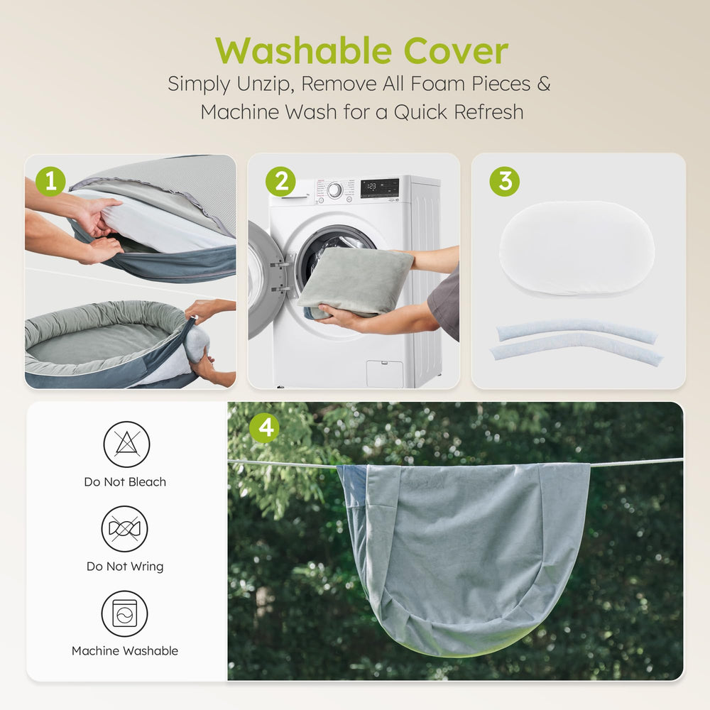 Cama CWAWZ con funda removible y lavable para higiene