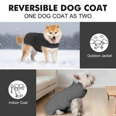 Chaqueta cyeollo con cuello alto para mantener al perro cómodo dentro y fuera.
