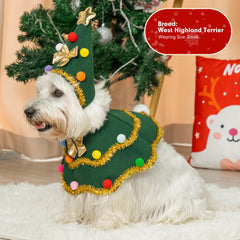 Disfraz cyeollo brillo y bolas navidad para perro XL, ideal para eventos.