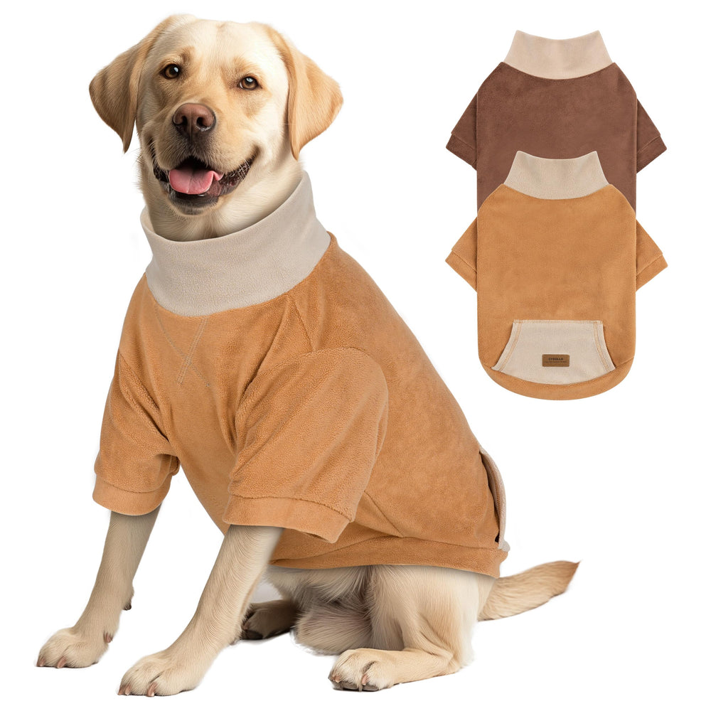 cyeollo sudadera 3xl khaki: abrigo suave para paseos invernales de perros grandes