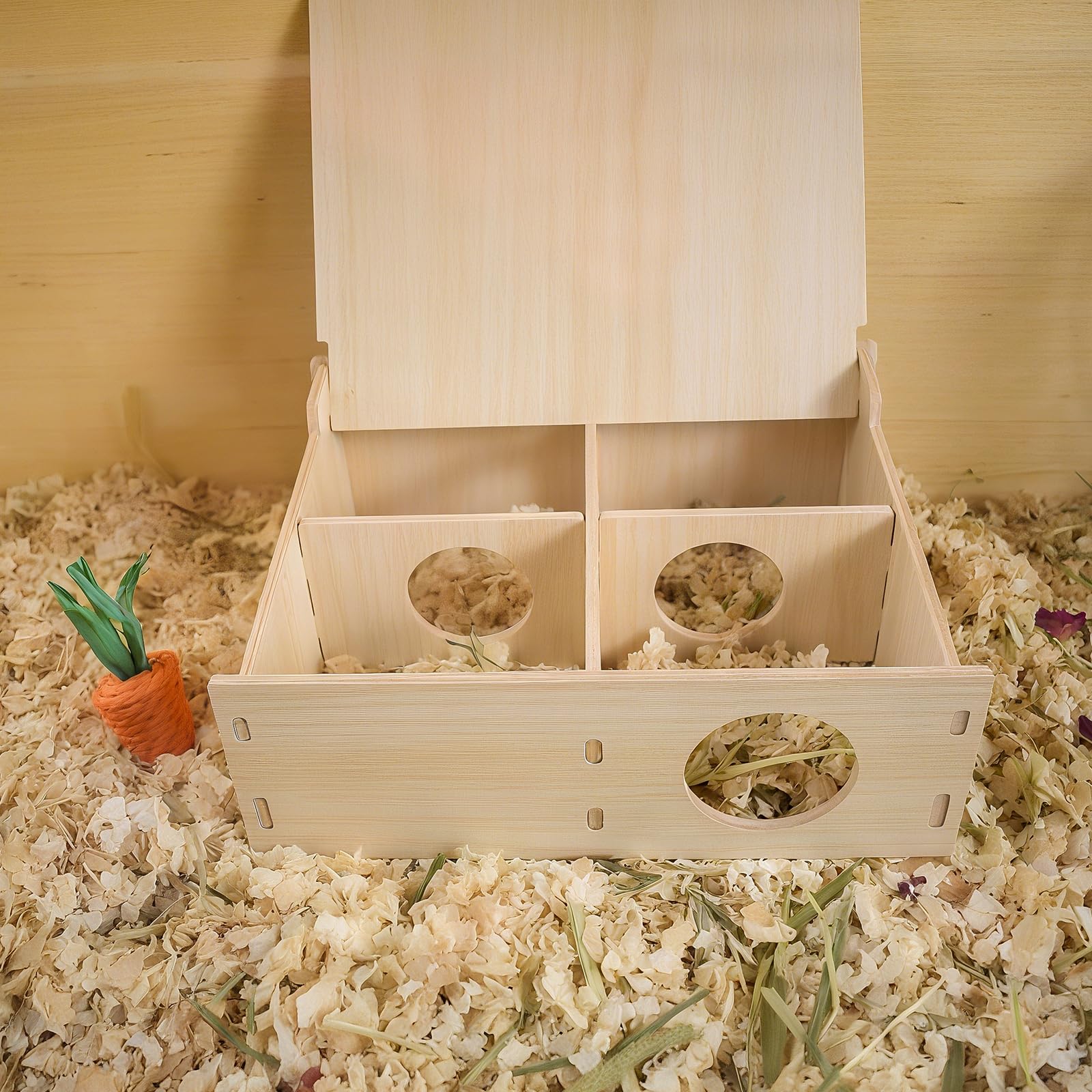 Cyirexylcc casita de madera multi-cámara hamster juego: fomenta actividad física y curiosidad