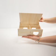 Cyirexylcc casita de madera multi-cámara hamster lateral: acceso cómodo para juego