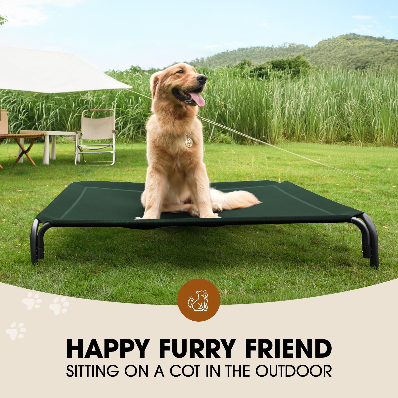 Czpalo armazón metálico de la cama para perros, duradera y estable.