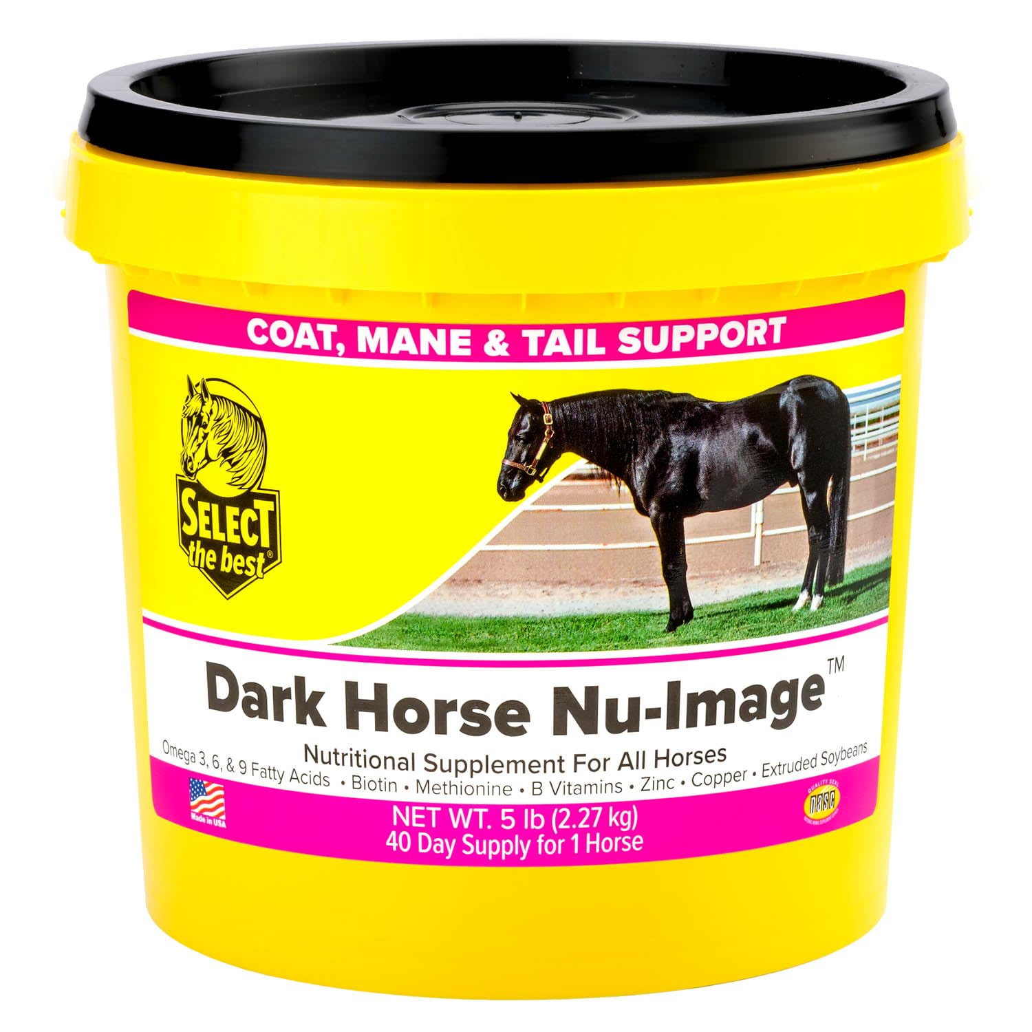Dark Horse Nu-Image Hoof & Coat Frasco: brillo natural y nutrición para casco y pelaje
