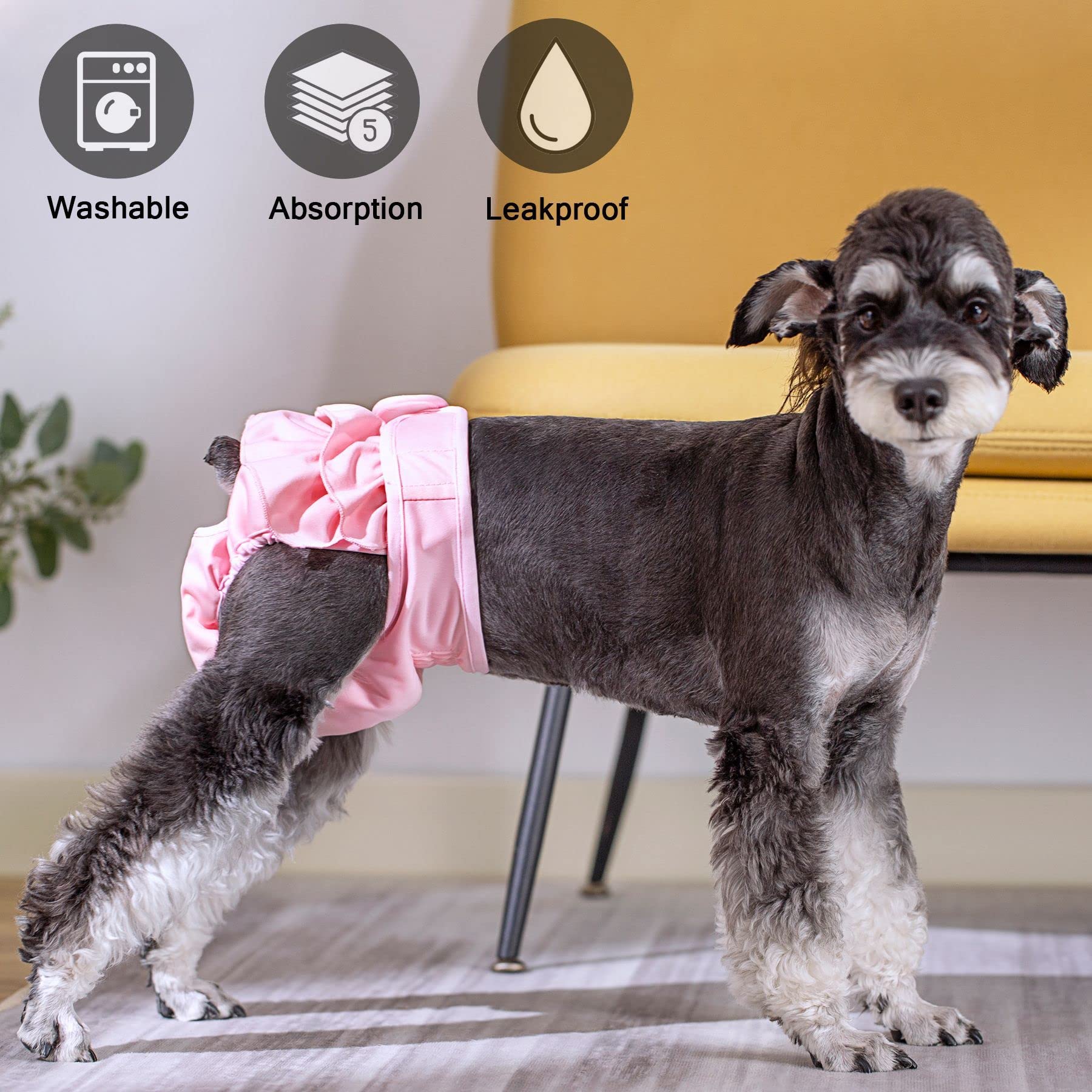 Daslakdc panales para perra femenina XL en rosa, diseño atractivo para la mascota
