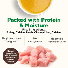 Dave's Pet Food etiqueta resalta vitaminas y minerales añadidos.