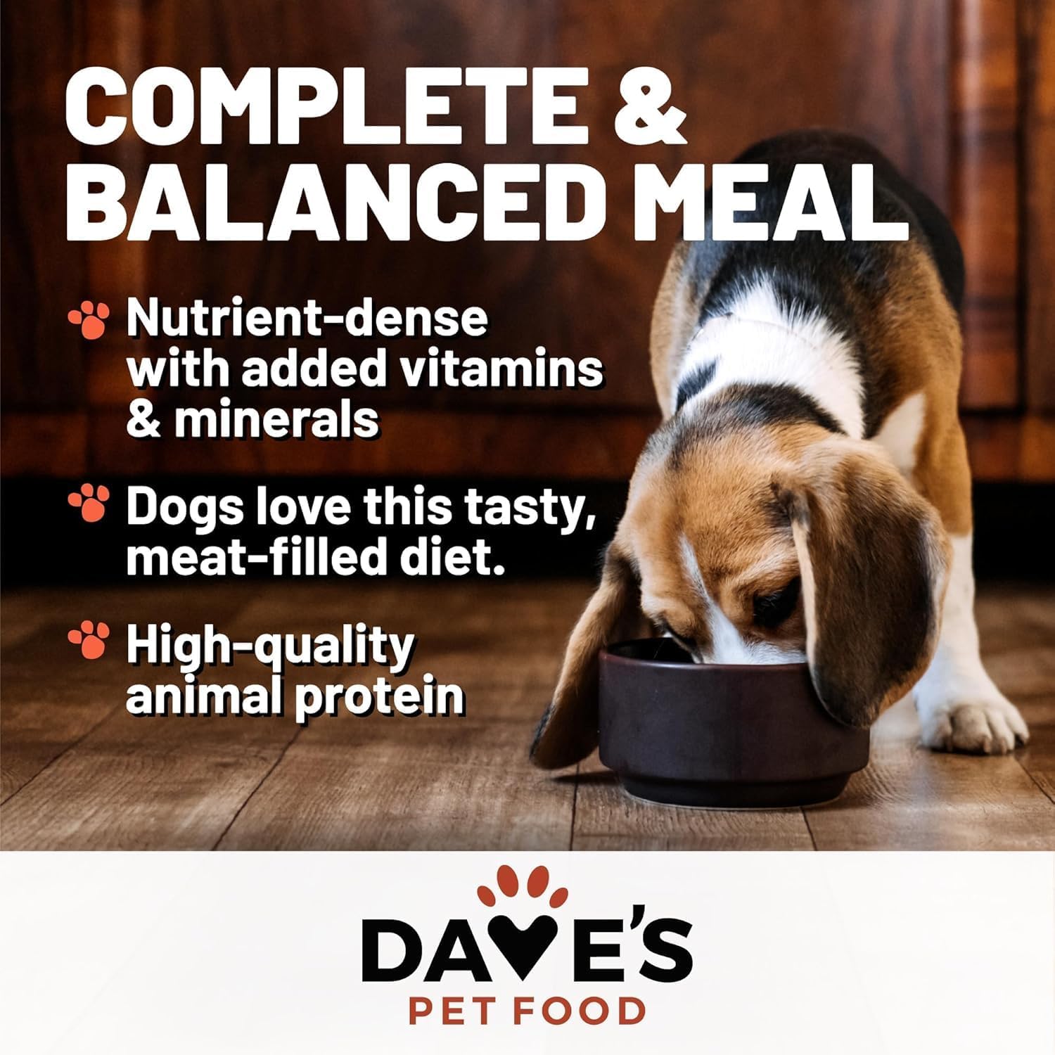 Dave's Pet Food sabor delicioso que encanta a comedores exigentes.