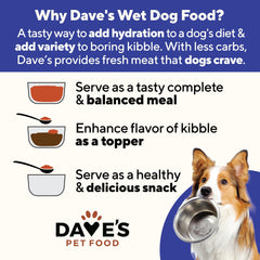 Dave's Pet Food textura cremosa, experiencia sabrosa en cada bocado
