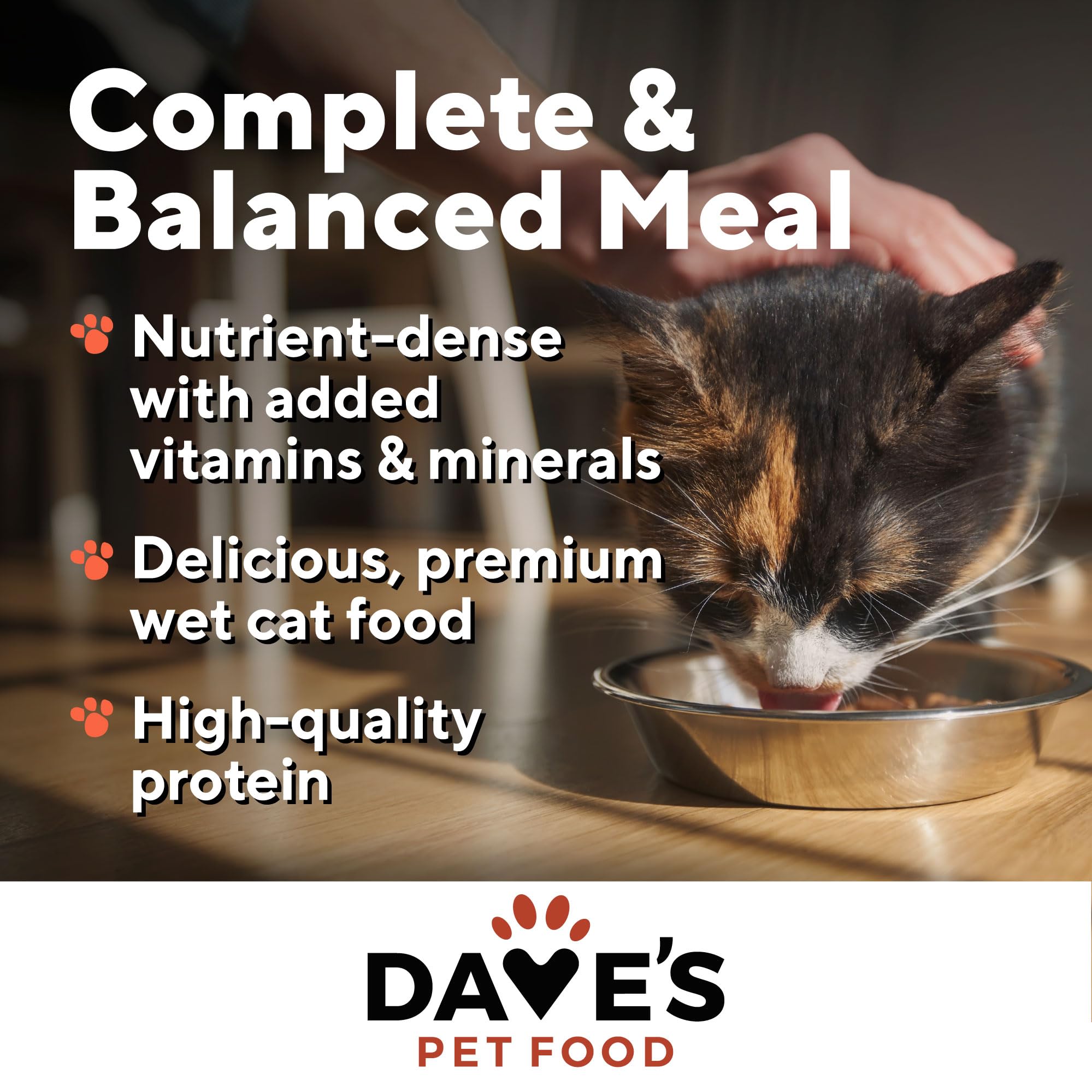 Dave's Pet Food contiene vitaminas y minerales añadidos para nutrición equilibrada