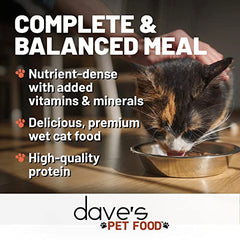 Dave's Pet Food: enriquecido con vitaminas y minerales para apoyo nutricional diario.