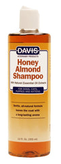 Davis Manufacturing Shampoo miel almendra: botella muestra el envase y aroma duradero para mascotas