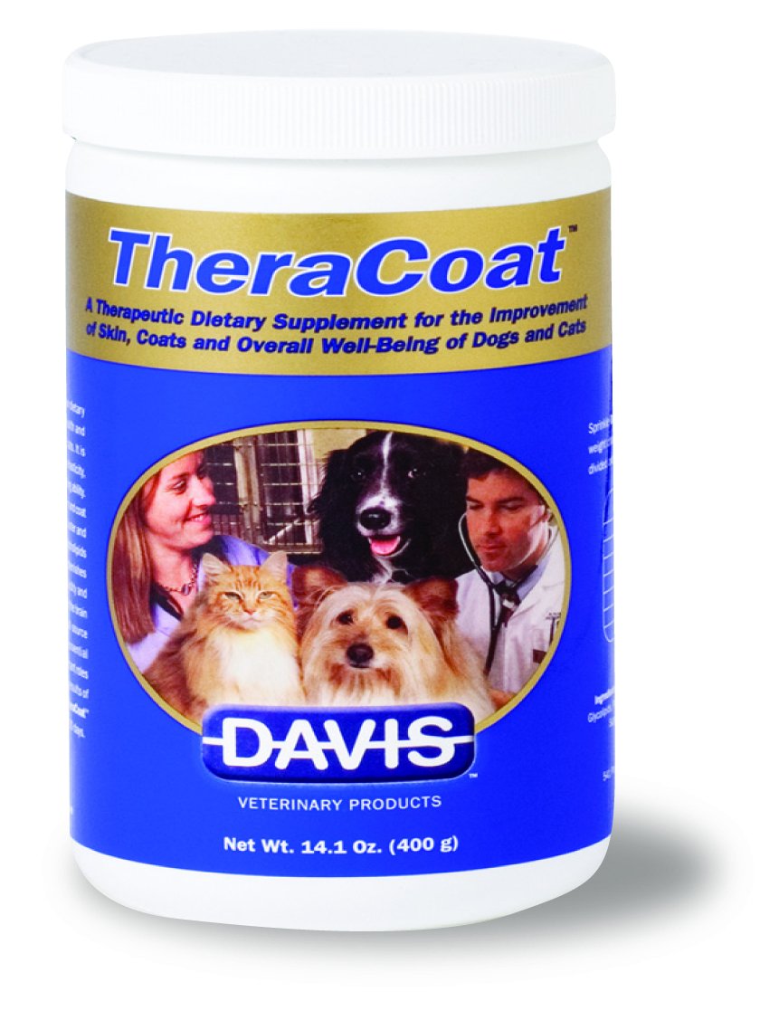 Davis TheraCoat para mascotas: contenido granulado fácil de mezclar en la comida diaria.