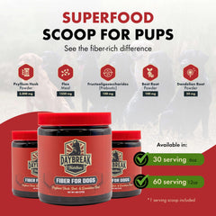 Daybreak Nutrition Fibra para Perros, remolacha en la imagen, apoyo digestivo natural