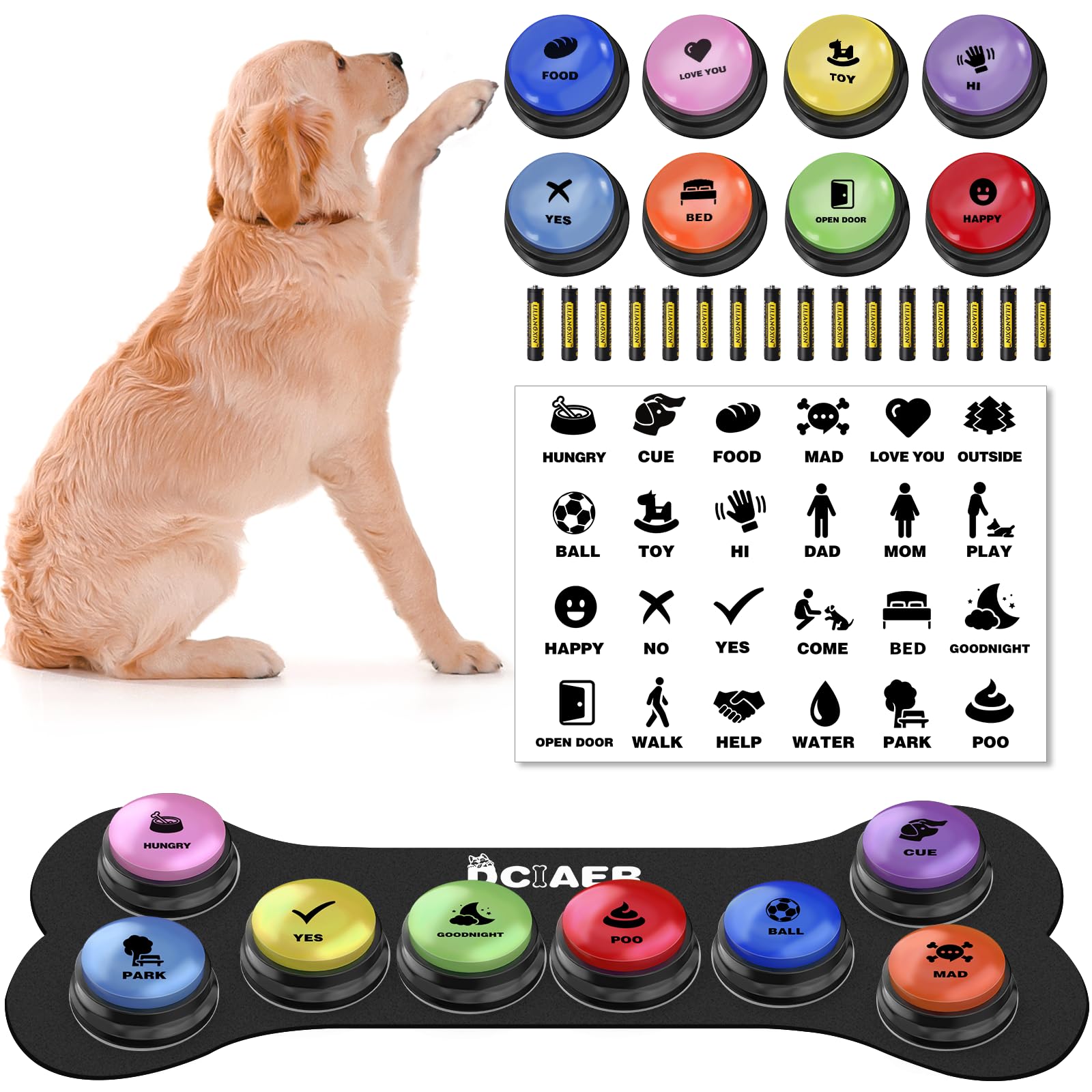 DCIAER botones para perros comunicación: conjunto de botones para entender señales del perro.