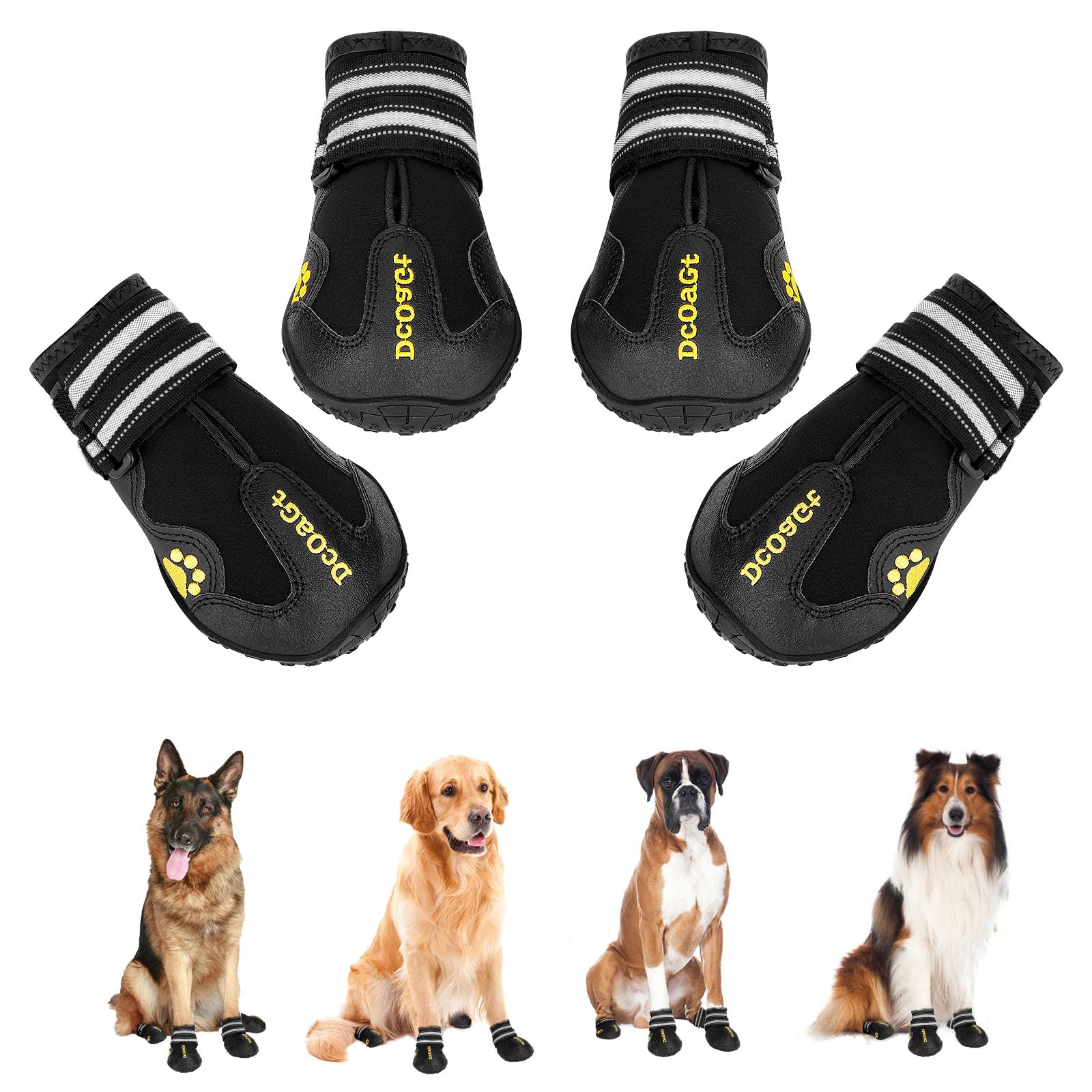 DcOaGt Zapatos para perro grandes impermeables: protección en paseos lluviosos.