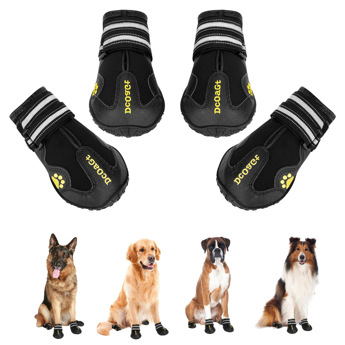 DcOaGt Zapatos para perro grandes impermeables: protección en paseos lluviosos.