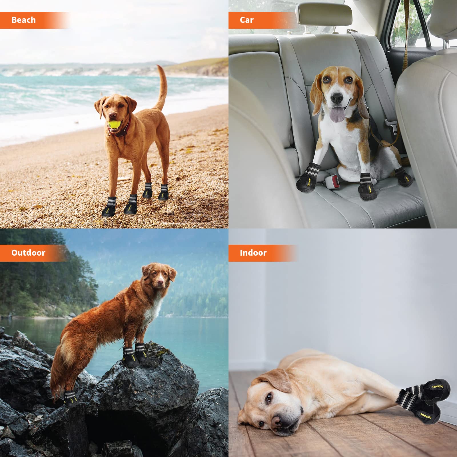 DcOaGt Zapatos para perro invierno: suela resistente en superficies frías.