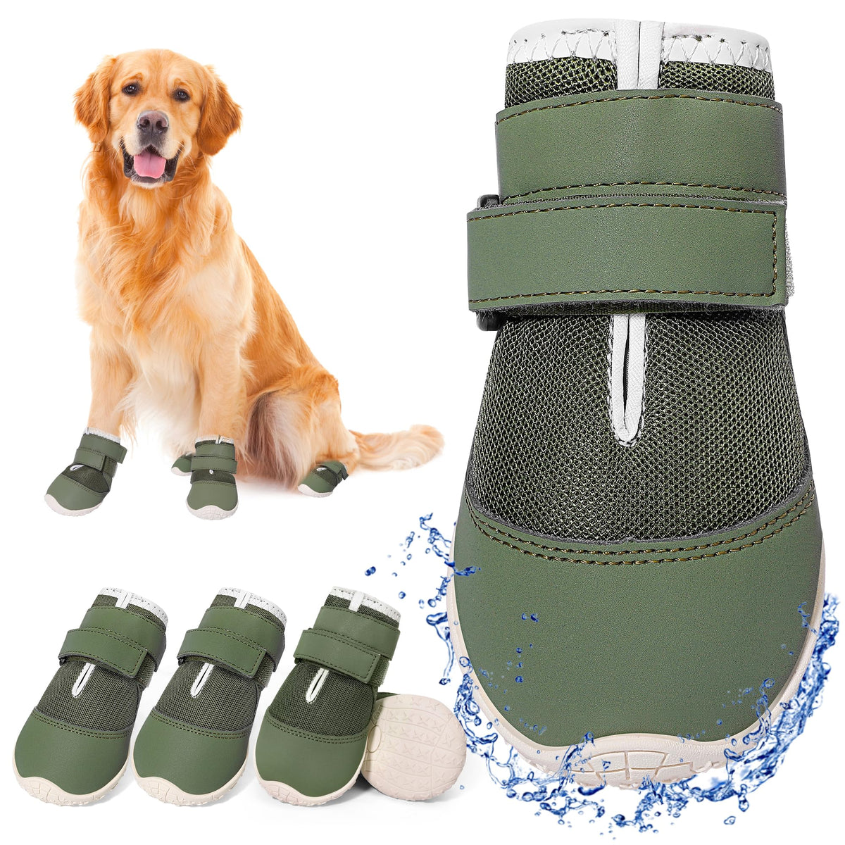 DcOaGt Zapatillas para Perros XXL, vista frontal, malla transpirable y protección suave