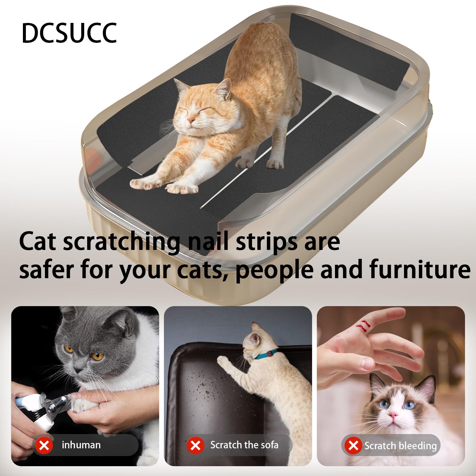 DCSUCC tira de tres tamaños para uñas de gato, limado eficaz.