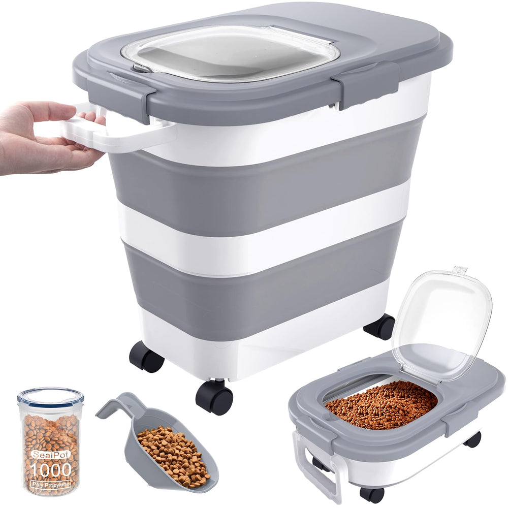 Contenedor DDMOMMY para alimento de perros con tapa hermética, mantiene la frescura