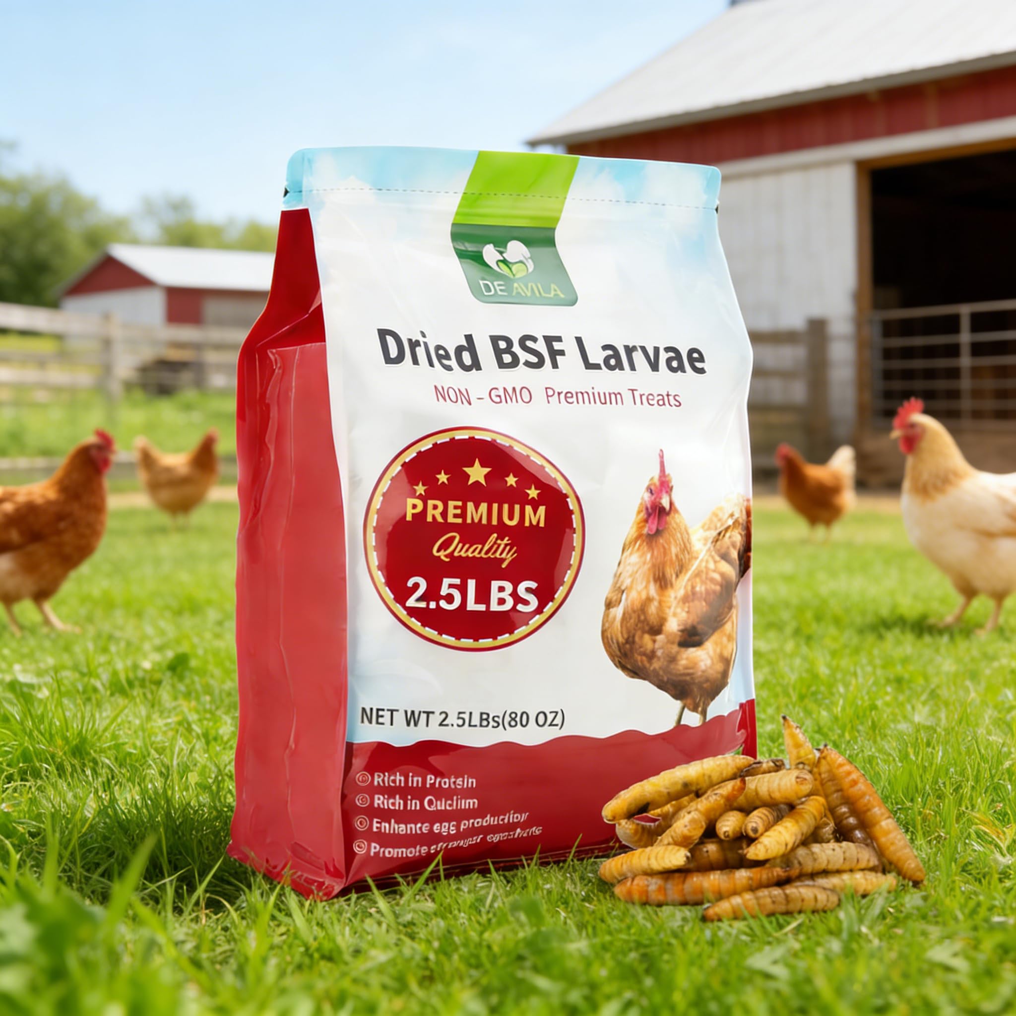 DE AVILA larvas mosca negra secas en bolsa – alto contenido proteico para gallinas