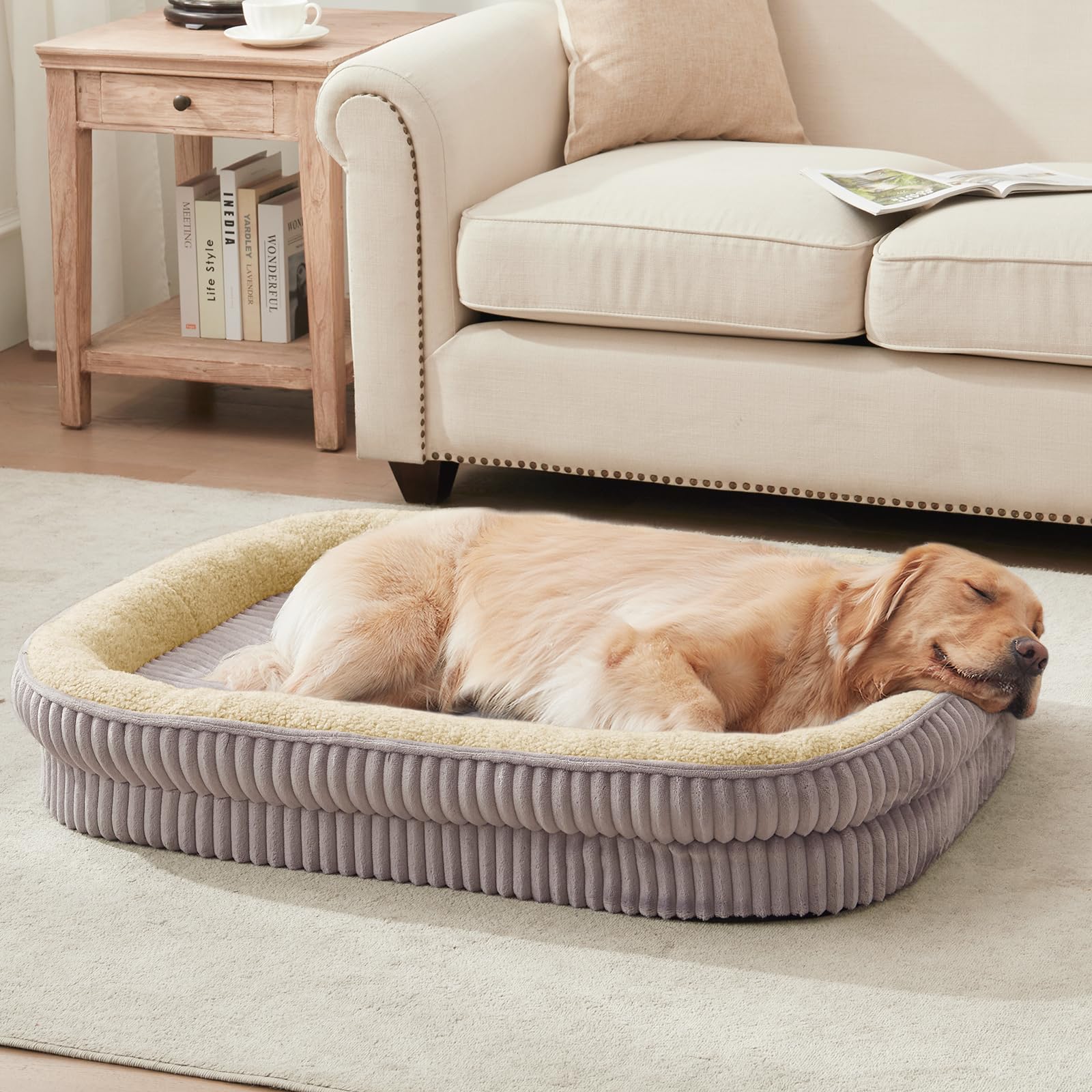 DEBANG HOME cama ortopédica con espuma en patrón huevo para mayor comodidad.