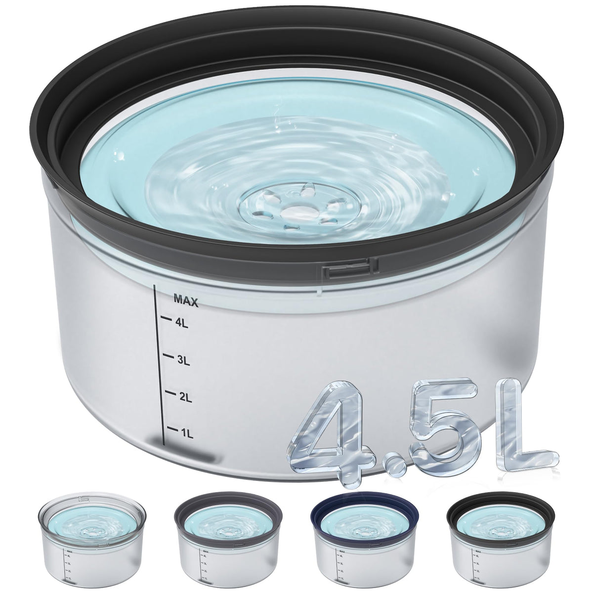 Decflow Bebedero para perros, capacidad 1-2 galones, reduce recargas frecuentes.