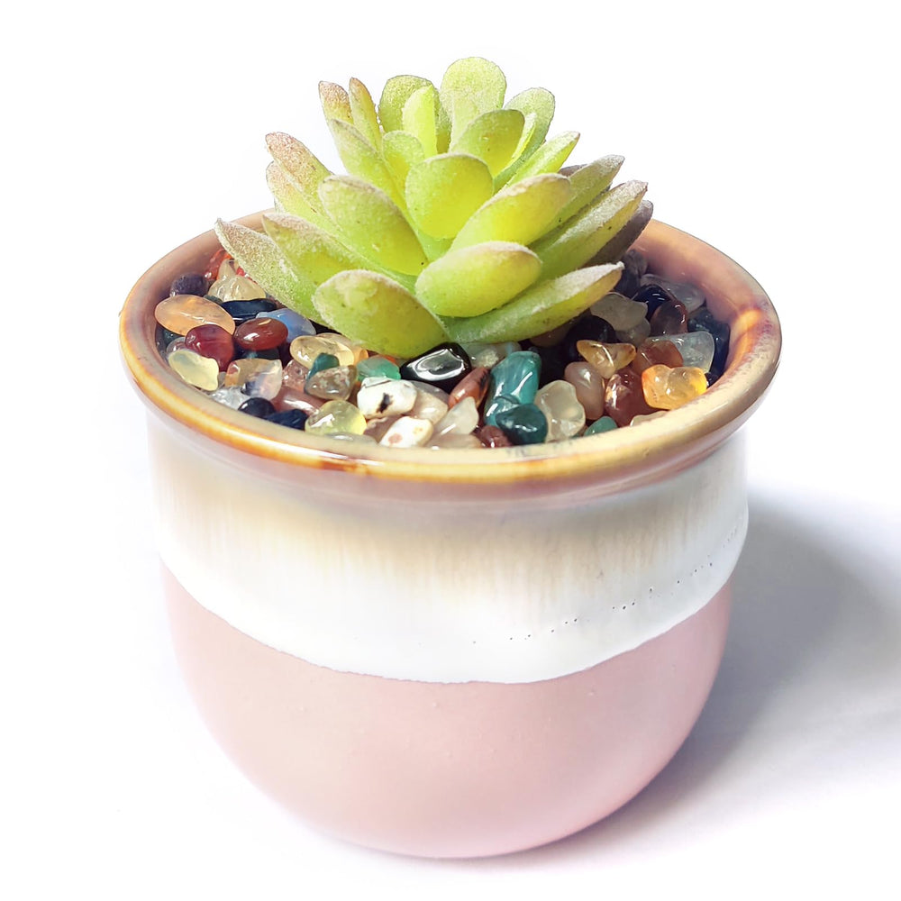 DEEDOCHY agata-piedras vaso-decorativo: relleno elegante para jarrones pequeños.