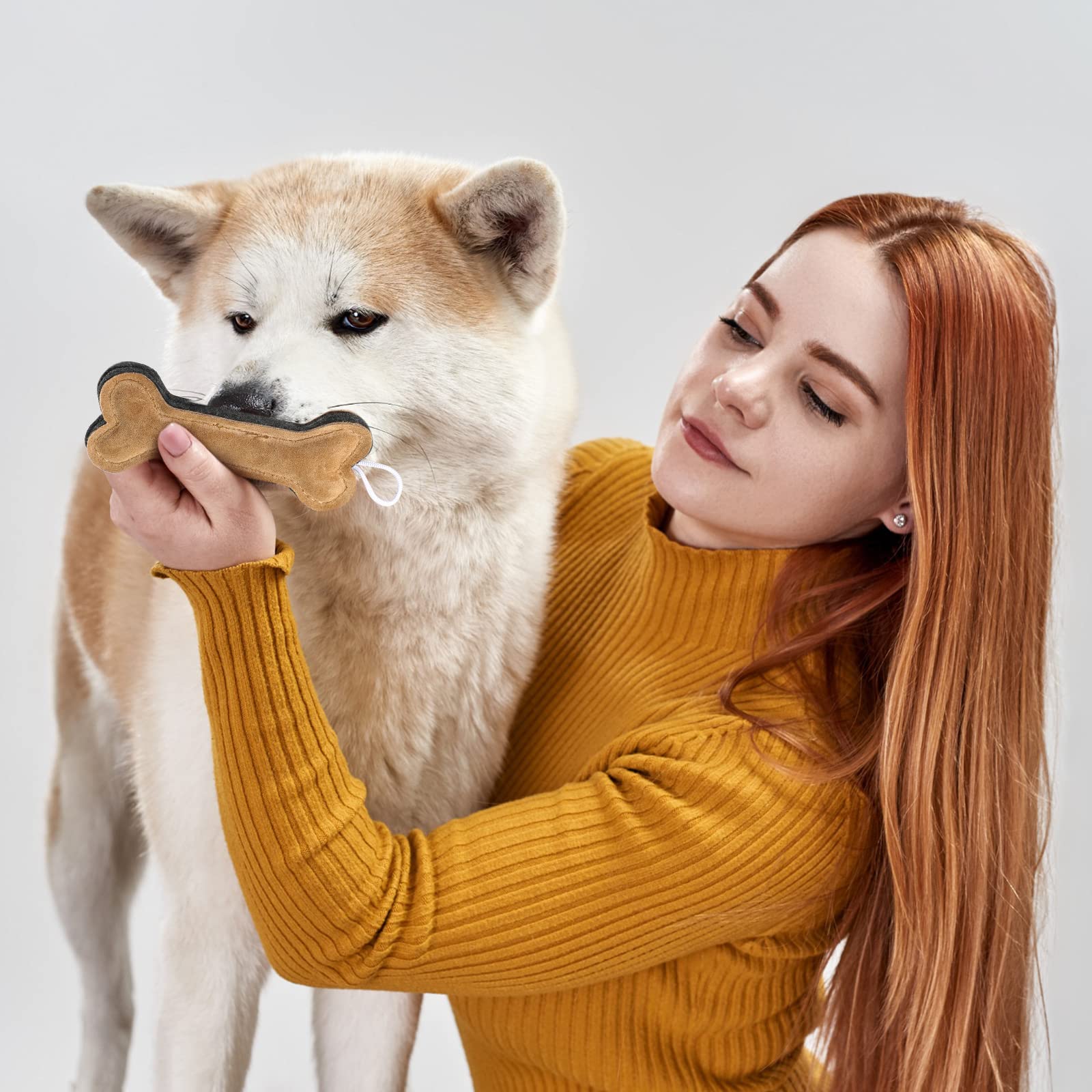 Juguete Deekin duradero de piel para perros destructores, adecuado para sesiones supervisadas.