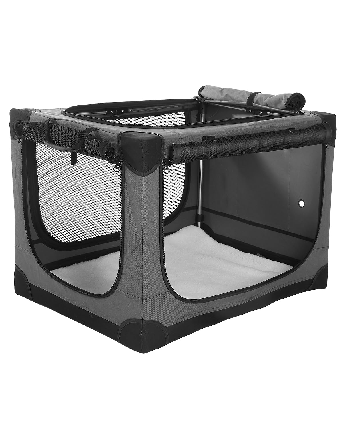 Jaula Deekuiwi para perros plegable 30x21x21, ideal para viajar con comodidad.