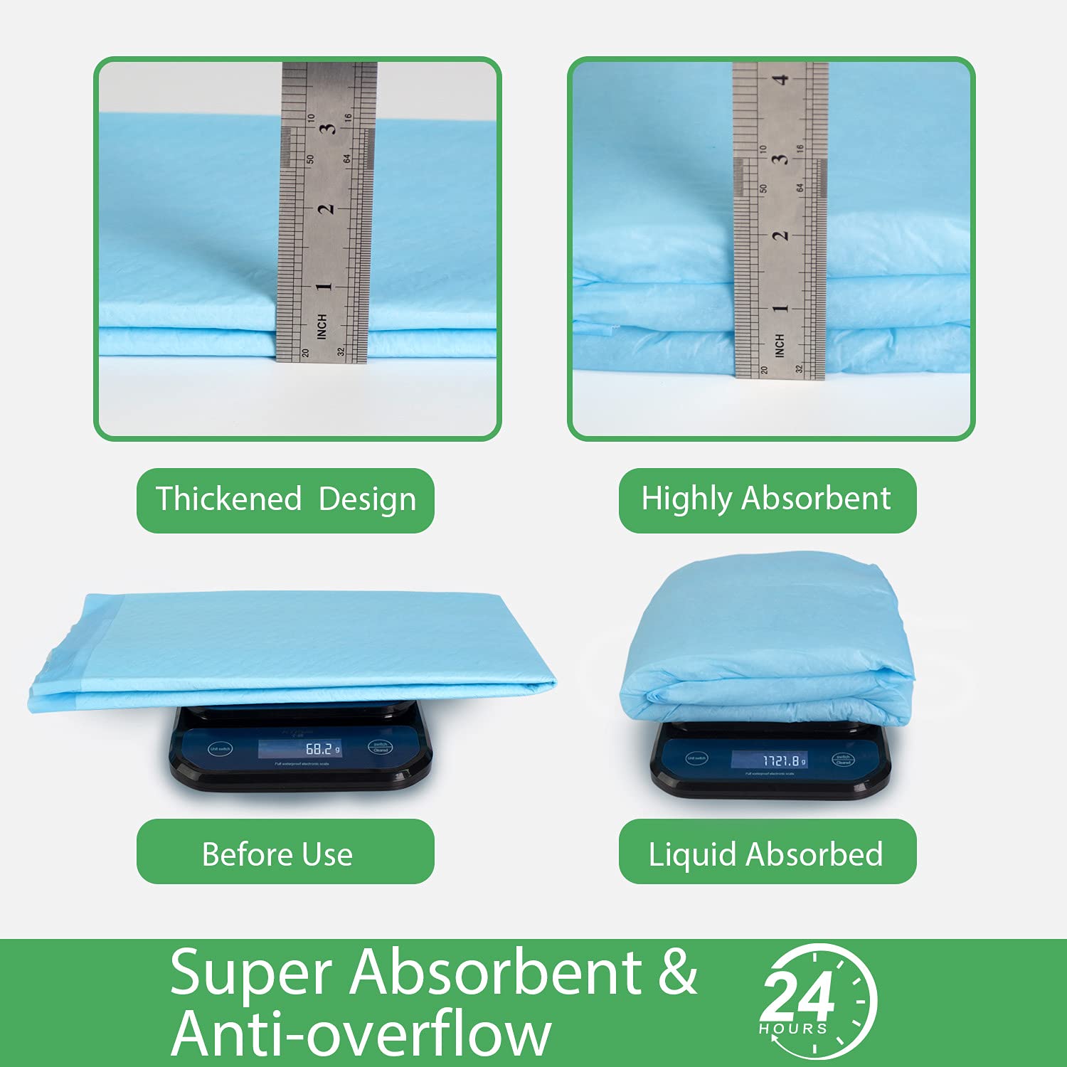 Deep Dear pads base-impermeable, evita fugas y protege suelos.