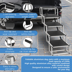DeerGym escaleras anchas de 16 pulgadas brindan estabilidad para perros grandes.