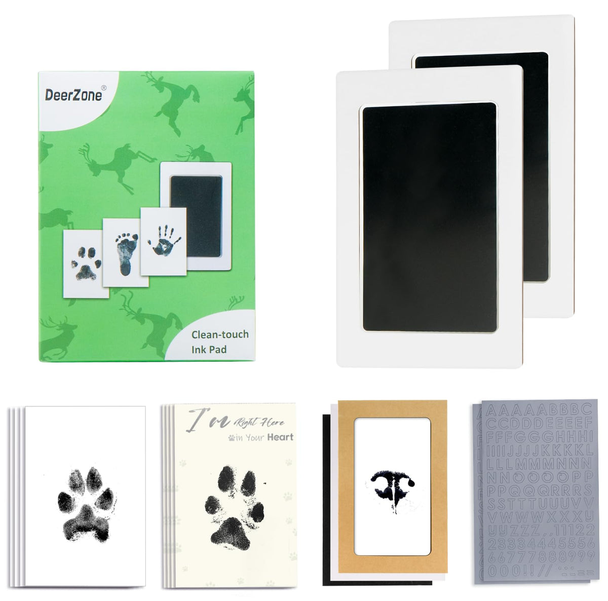 DeerZone kit empreinte patte sans encre, souvenir propre et net.