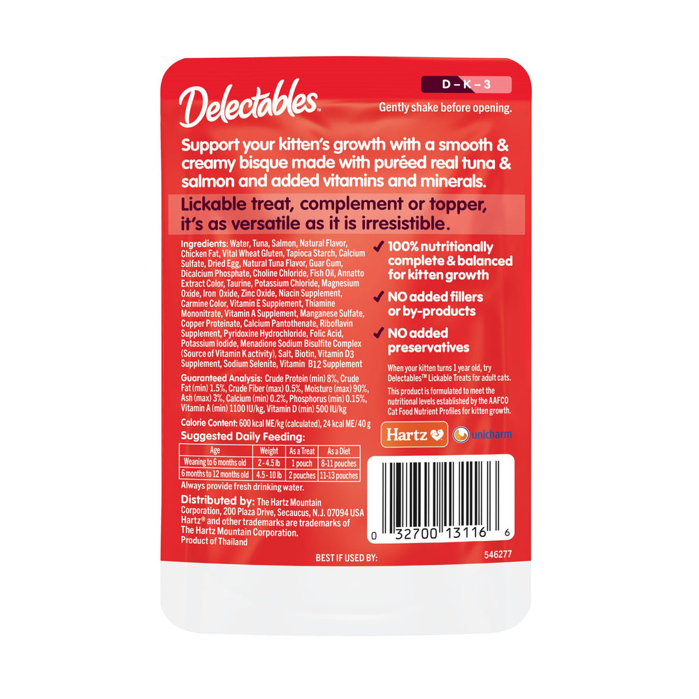 Delectables bisque sin conservantes, snack natural para gatitos.