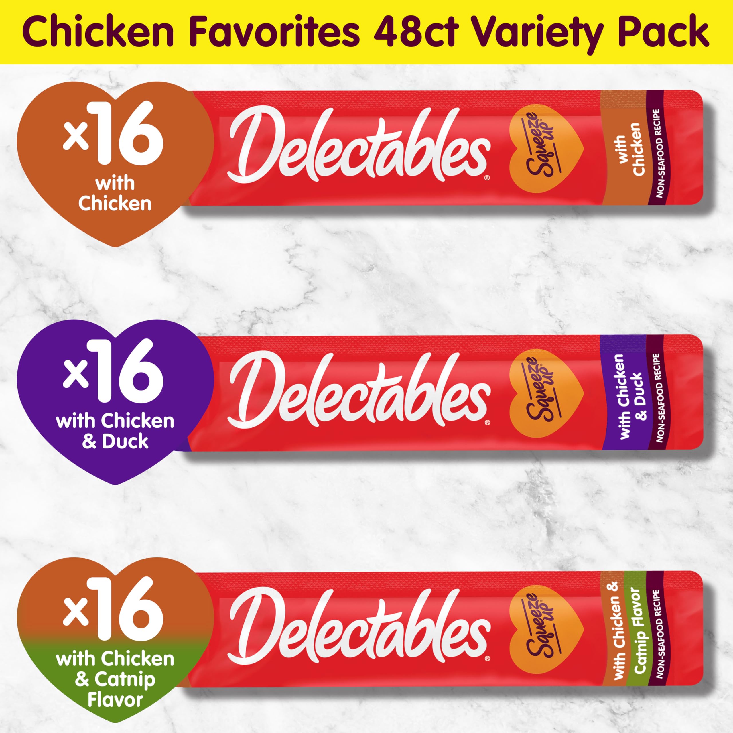 Delectables Squeeze Up con hierba gatera: aroma que puede atraer al gato.
