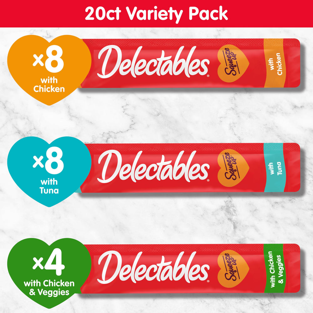 Ingrédients de qualité Delectables Squeeze Up pour une gourmandise sûre.