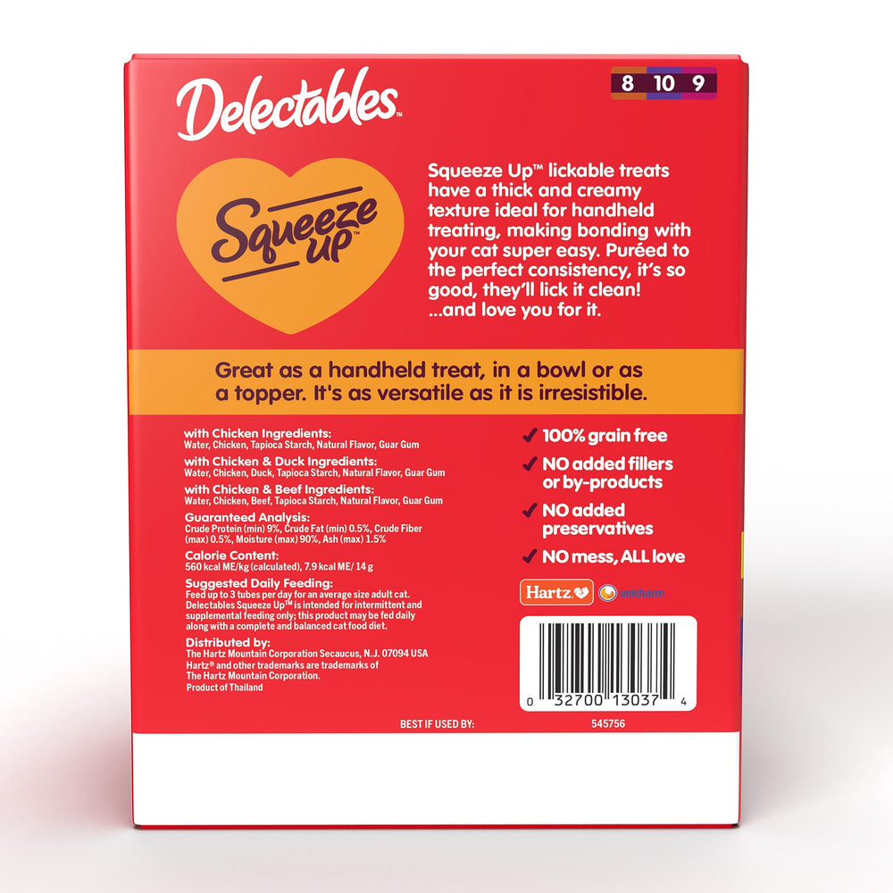 Delectables Squeeze Up: ingredientes de alta calidad para gatos con gusto exigente
